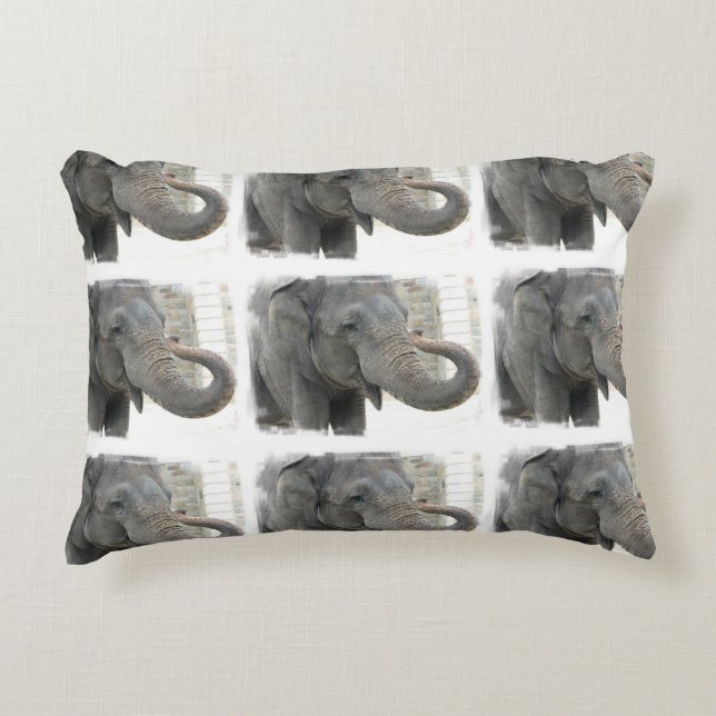 Trompetenelefant Zierkissen (Vorderseite)
