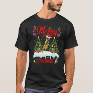 Trompetenmusik  Lichter Weihnachtsbaum Santa Tromp T-Shirt