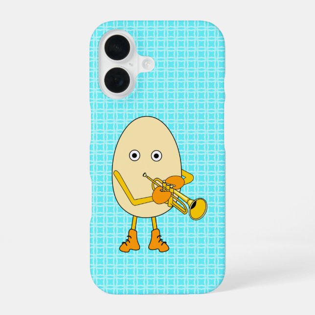 Trompeter Ei-Kopf iPhone 16 Hülle (Rückseite)