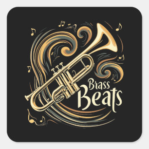 Trompeter Groove von Brass Beats Quadratischer Aufkleber