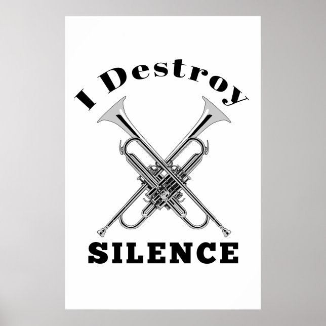 Trompeter I Zerstöre Stille Poster (Vorne)