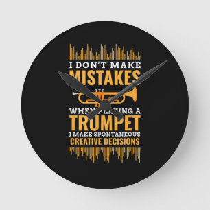 Trompeter Lustiger Musiker Band Spieler Trompeter Runde Wanduhr