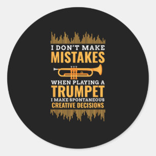 Trompeter Lustiger Musiker Band Spieler Trompeter Runder Aufkleber