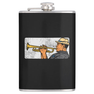Trompeter Retro Trompete Jazz Musik Flachmann