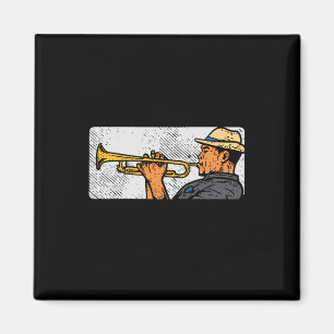 Trompeter Retro Trompete Jazz Musik Magnet