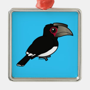 TrompeterHornbill Silbernes Ornament