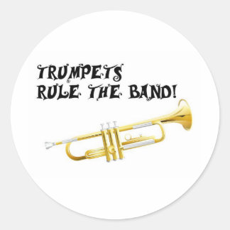 Trompets regieren die Band! Runder Aufkleber