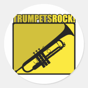 Trompets Rock! Runder Aufkleber