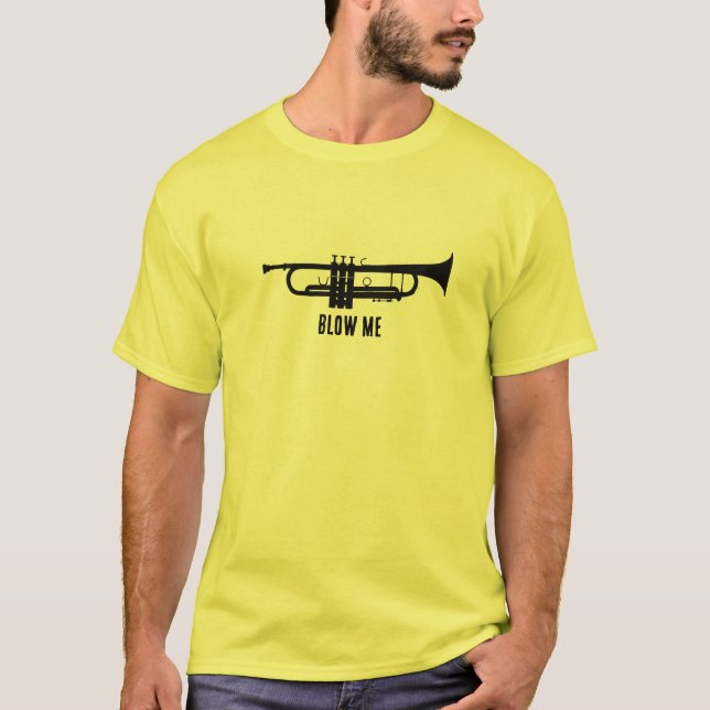 Trompette Suggestive Humour T-Shirt (Devant)