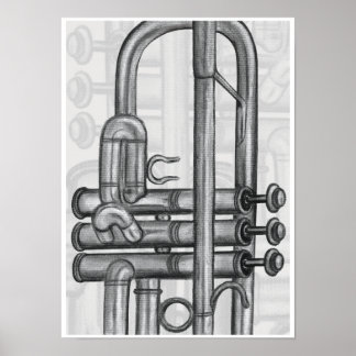 Trompetventile in der Kohlemusik Kunstdruckerei Poster