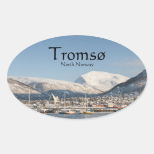 Tromso City Norwegen Ovaler Aufkleber