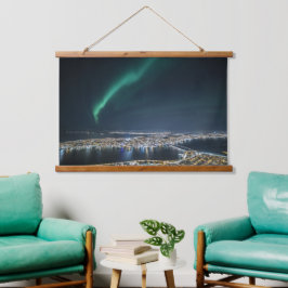 Tromso Northern Light Wandteppich Mit Holzrahmen