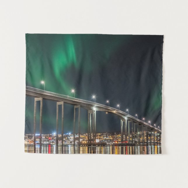 Tromso Northern Lights Wandteppich (Vorderseite (Horizontal))
