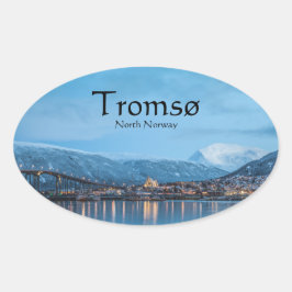 Tromso Norwegen Ovaler Aufkleber