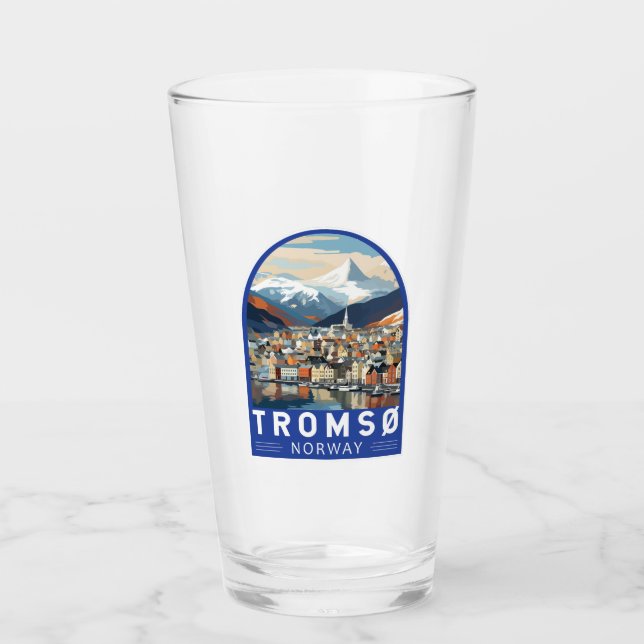 Tromso Norwegen Reisen Vintag Glas (Vorderseite)