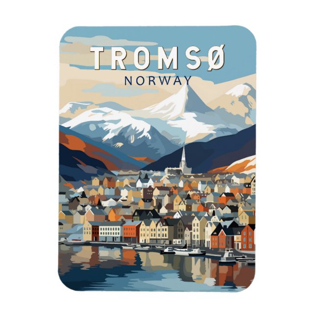 Tromso Norwegen Reisen Vintag Magnet (Vertikal)
