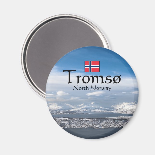 Tromso Norwegen Souvenir Magnet (Vorderseite/Rückseite)