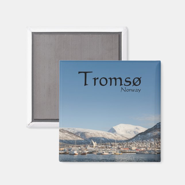 Tromso Norwegen Souvenir Magnet (Vorderseite/Rückseite)