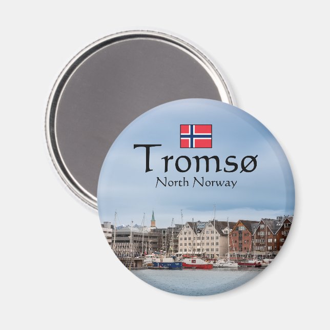 Tromso Norwegen Souvenir Magnet (Vorderseite/Rückseite)