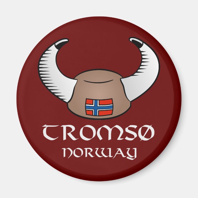 Tromso Norwegen Viking Hat Magnet (Vorne)