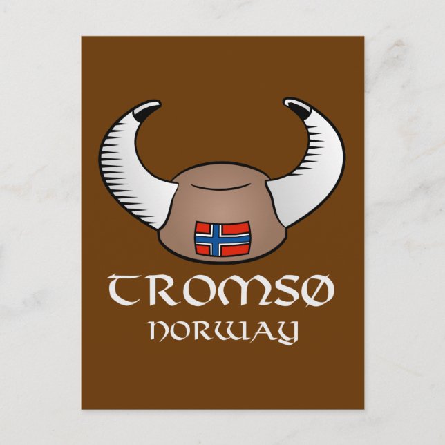 Tromso Norwegen Viking Hat Postkarte (Vorderseite)