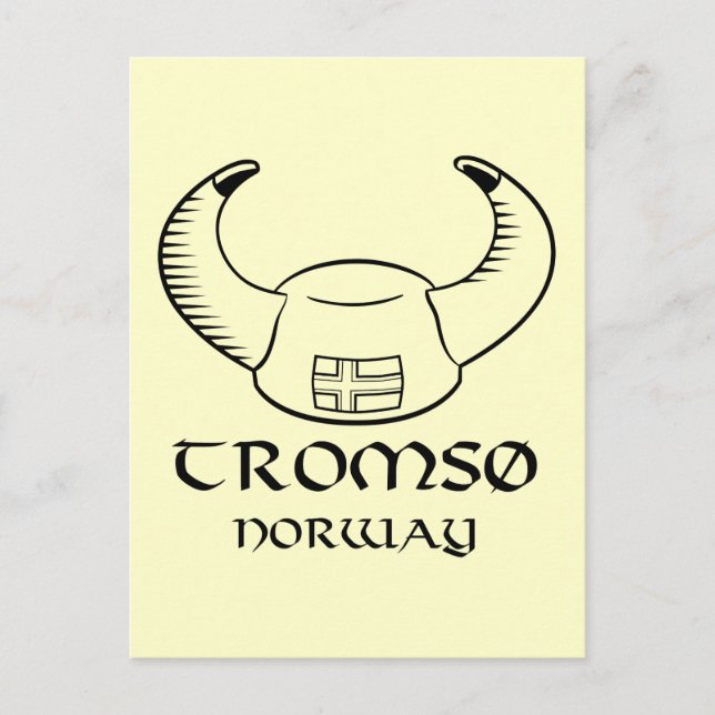 Tromso Norwegen Viking Hat Postkarte (Vorderseite)