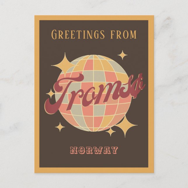 Tromsø Tromso Norwegen Retro Vintage Postkarte (Vorderseite)