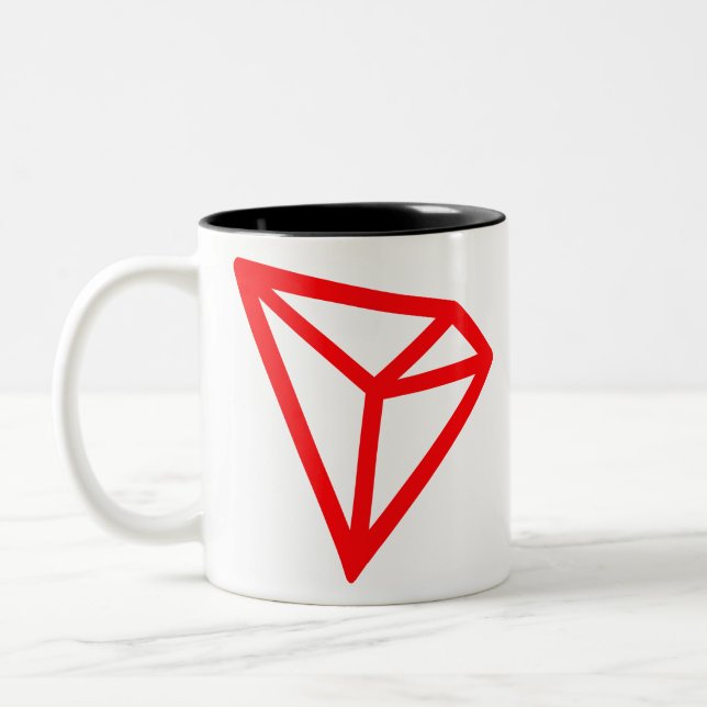 tron-trx-Logo Zweifarbige Tasse (Links)