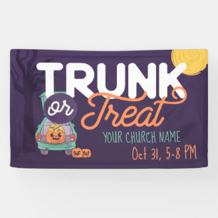 Tronc mignon ou traiter bannière Halloween personn