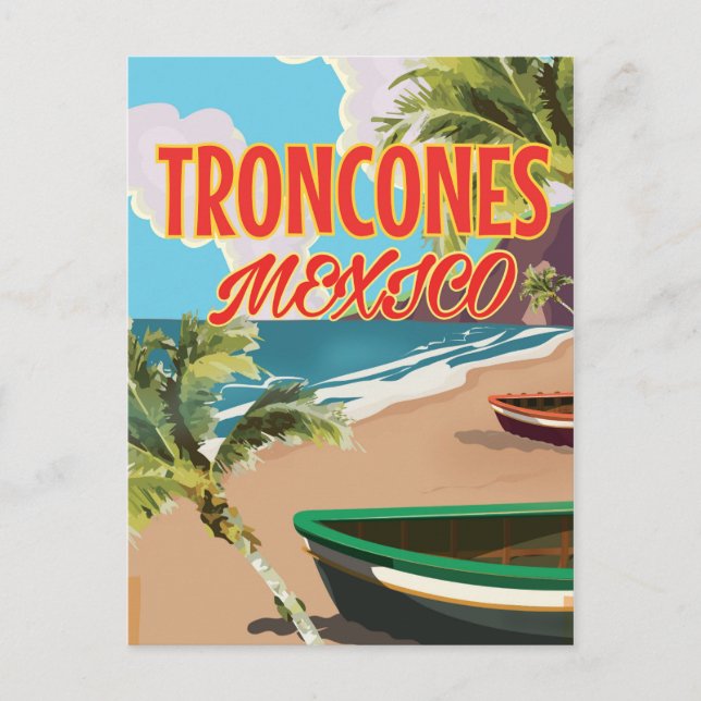 Troncones Beach Mexico Reiseplakat Postkarte (Vorderseite)