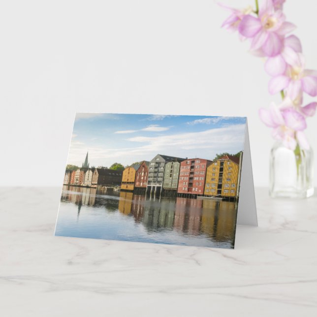Trondheim Houses Norwegen Karte (Orchidee)