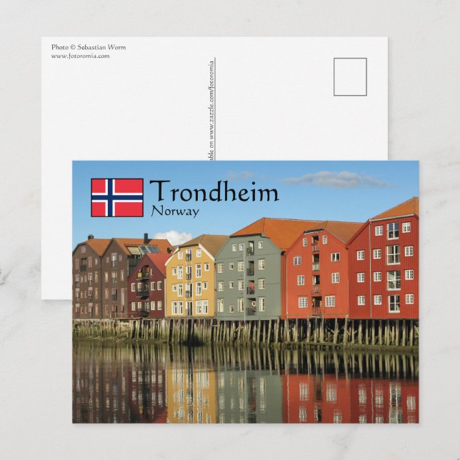 Trondheim Norwegen Postcard Postkarte (Vorne/Hinten)