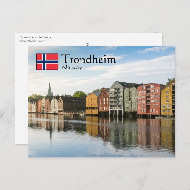 Trondheim Norwegen Postkarte (Vorne/Hinten)
