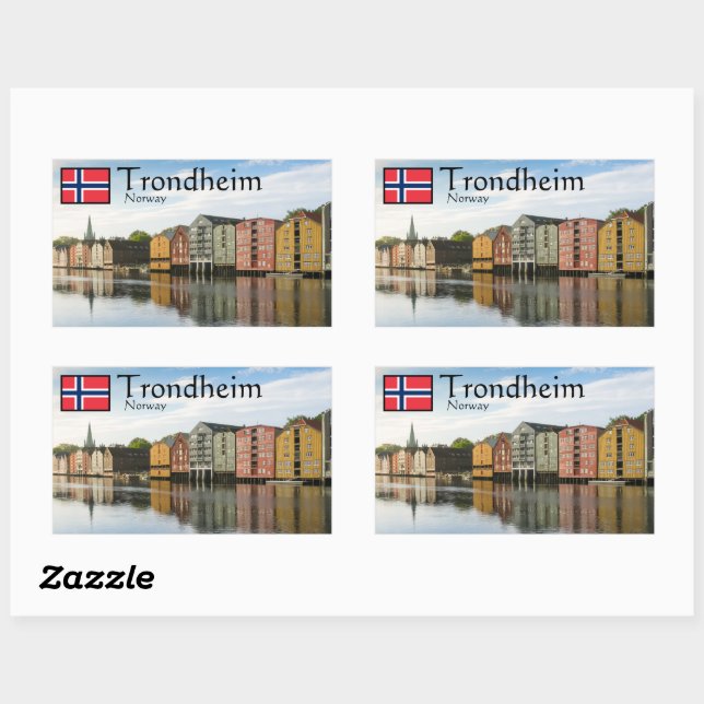 Trondheim Norwegen Souvenir Rechteckiger Aufkleber (Blatt)