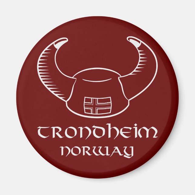 Trondheim Norwegen Viking Hat Magnet (Vorne)