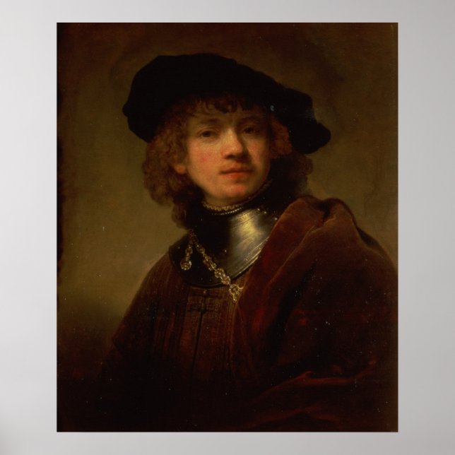 Tronie eines jungen Mannes mit Gorget und Beret Poster (Vorne)