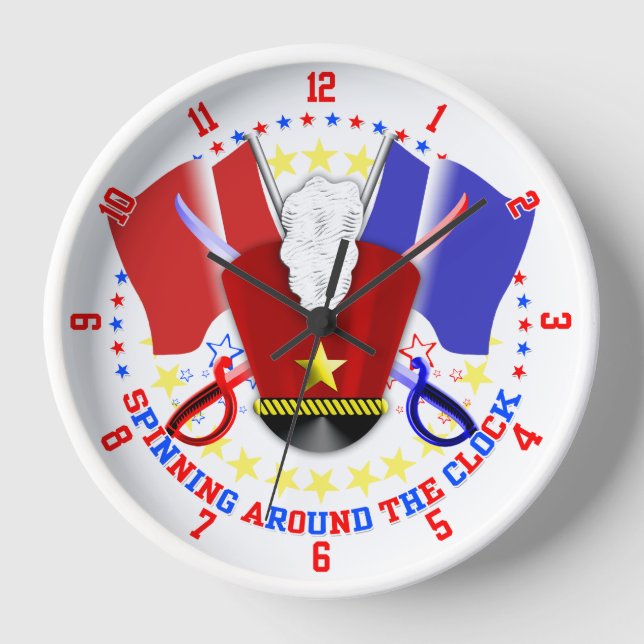 Troopers Red White and Blue Color Guard Clock Wanduhr (Vorderseite)