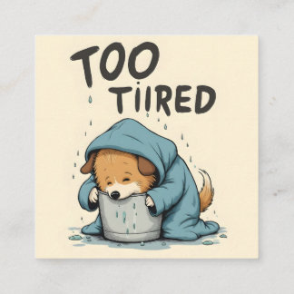 Trop fatigué pour ce PNG, Funny Goose Coffee Desig Quadratische Visitenkarte