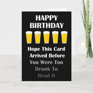 Trop ivre Pour Le Lire Carte Anniversaire