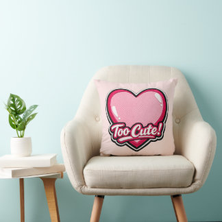 💗✨ “Trop Mignon !” Coussin en Forme de Cœur