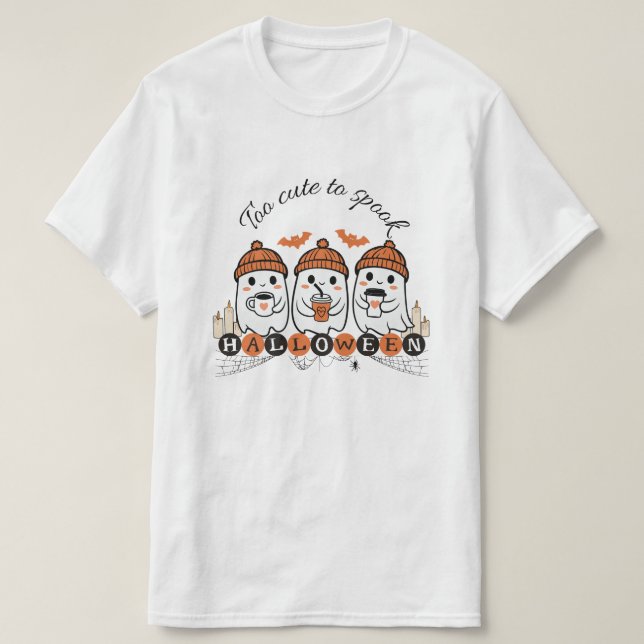 Trop mignon pour parler T-shirt Halloween - Tête c (Design devant)