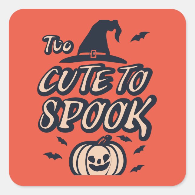 Trop Mignonne Pour Parler ! Sticker Carré Hallowee (Devant)