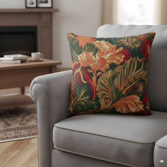 Tropenblättriger Kissen Orange Green Bold (Von Creator hochgeladen)