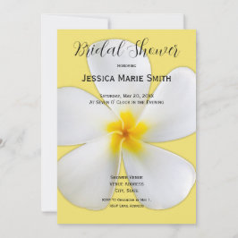Tropenblume, weiße Plumeria auf Gelb, Bridal Einladung