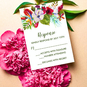 Tropenblumeninsel Hibisken Grüne Reaktion RSVP Karte