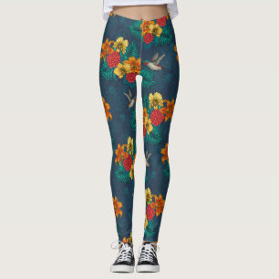 Tropenbuket und Kolibris Leggings