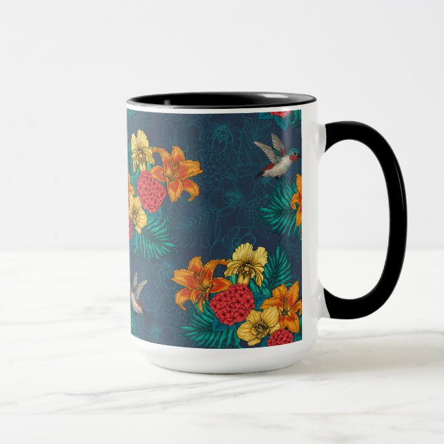Tropenbuket und Kolibris Tasse (Rechts)