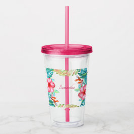 Tropenfarben-Blume Personalisiert Acryltrinkbecher