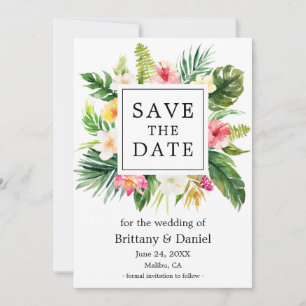 Tropenfarben-Save the Date-Karte Save The Date
