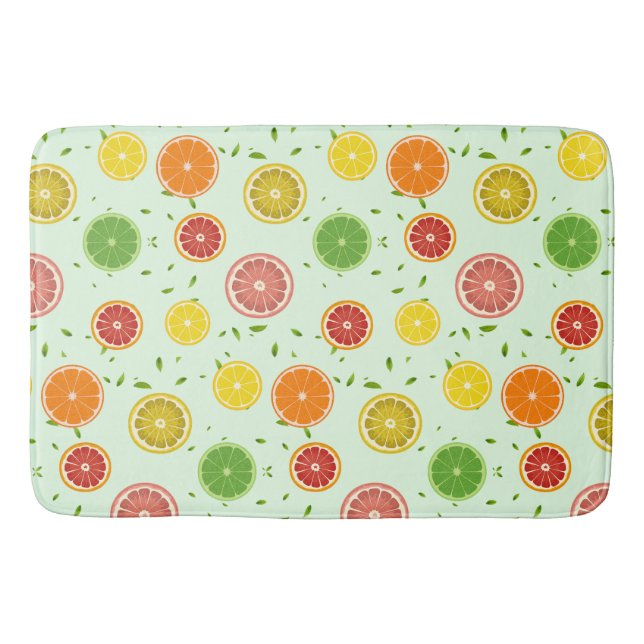 Tropenfarbene Zitrusfrüchte SOMMER Orangenlemon Sl Badematte (Vorderseite)